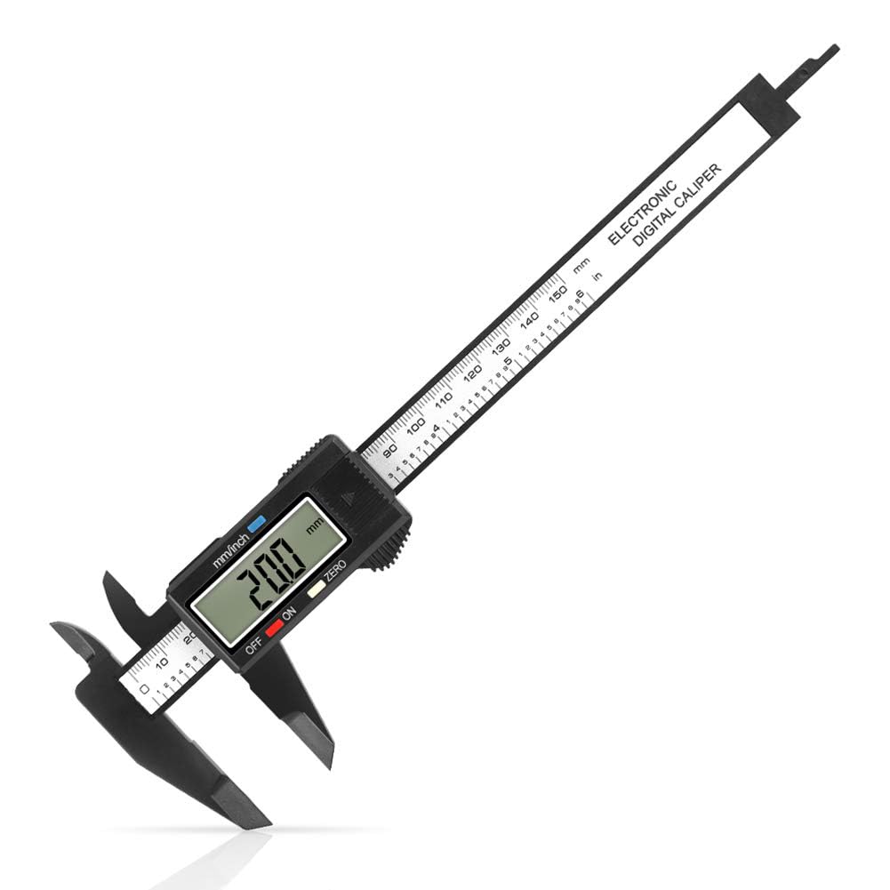Digitaler Messschieber 0–150 mm mit LCD-Anzeige, Elektronischer Messschieber mit Zoll-/Millimeter-Umschaltung und Nullstellfunktion